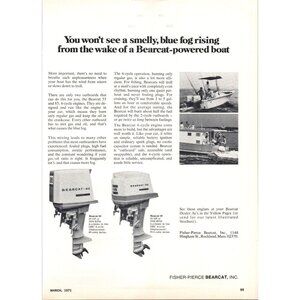 1971 Bearcat Outboard Motors Vintage Print Ad Rockland Mass Nautical Wall Art